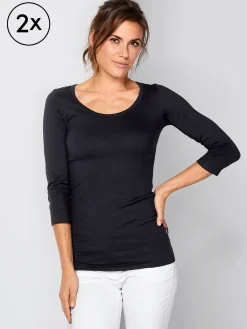 Outlet 3/4-Ar-hirt EBRO td. 2er-Pack Damen Multipacks|Langarmshirts