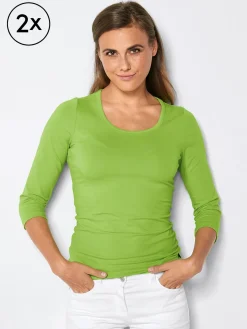 Clearance 3/4-Ar-hirt EBRO td. 2er-Pack Damen Multipacks|Langarmshirts