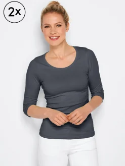 Sale 3/4-Ar-hirt EBRO td. 2er-Pack Damen Multipacks|Langarmshirts