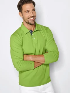 Langarmpoloshirt aus Single Jersey Herren Langarmshirts