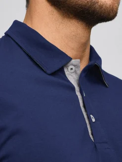 Sale Langarmshirt ALGIER mit Kragen, Single Jersey Herren Poloshirts|Langarmshirts