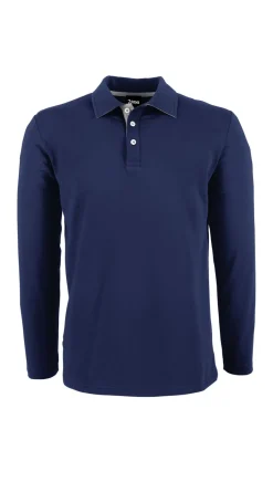 Sale Langarmshirt ALGIER mit Kragen, Single Jersey Herren Poloshirts|Langarmshirts