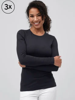 Outlet angarhirt GENT 3er-Pack Damen Langarmshirts