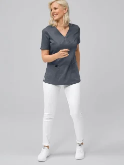 Sale chupfkaack AIA it Druckknöpfen Damen Kasacks